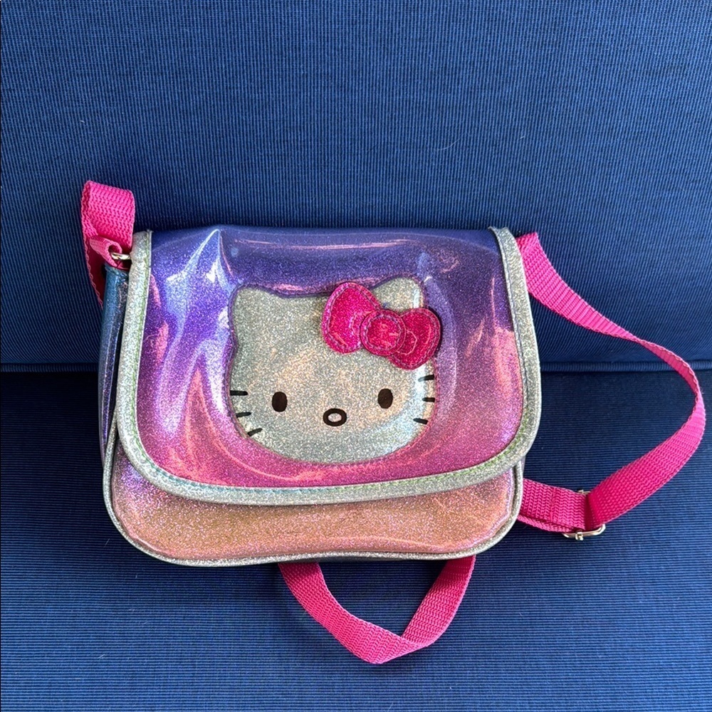Hello Kitty Pink and Purple Crossbody Bag with Holographic Panel